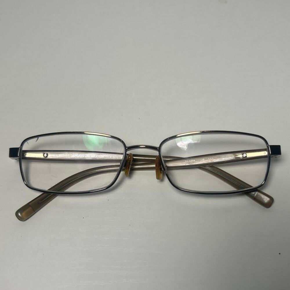 Vtg DKNY model DY 5559 full-rim rectangular eyeglass Frames Brn Burgundy Silver